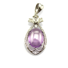 Sterling Silver Pendant with Amethyst Cubic Zircon Stones