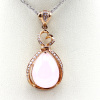 18K Rose Gold Plated Silver Jewelry ,Rose Quartz Pendant