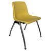 Chromed Leisure Plastic Side Chair , Yellow UV Resisrtant
