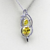 925 Sterling Silver Yellow Cubic Zircon Pendant Jewelry