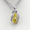 925 Sterling Silver Jewelry Yellow Cubic Zircon Pendant