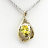 18K Yellow Gold Plated 925 Silver Yellow Cubic Zircon Pendant Jewelry