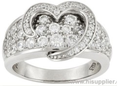 Diamond ring with heart shape