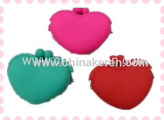 Hot sale heart shaped silicone coin purse