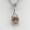 Sterling Silver Jewelry Created Citrine Cubic Zircon Pendant