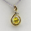 18K Yellow Gold Plated 925 Silver Jewelry Yellow Cubic Zircon Pendant