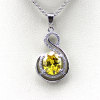 925 Silver Yellow Cubic Zircon Pendant