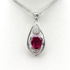 Oval Cut Garnet Cubic Zircon 925 Silver Pendant Jewelry