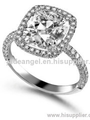 925 Sterling Silver Created Diamonds Ring