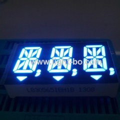 Custom three-digit 14.2mm (0.56 inch) common anode Ultra bright blue 14 Segment LED Display for instrument panel