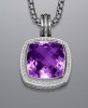 Designer Jewelry Sterling Silver 17mm Amethyst Albion Enhancer Pendant