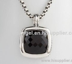 Designer Inspired Jewelry Sterling Silver 20mm Black Agate Albion Enhancer