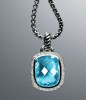 designer inspired jewelry 10x12mm blue topaz noblesse necklace