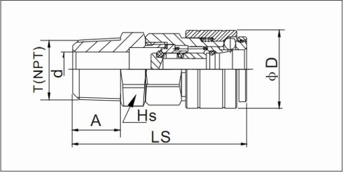 Single Handed and Semiautomatic Type Quick Coupling With Male Threaded