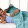 Comfortable bed blanket blue colour blanket