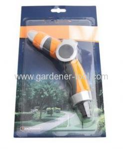 2-pattern metal garden water nozzle with thumb push valve