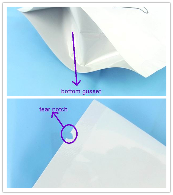 Plastic bottom gusset take away food packaging