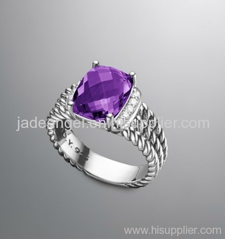 inspired jewelry 925 sterling silver 10x8mm amethyst petite wheaton ring