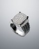 925 Silver Jewelry 16x12mm Pave Diamond Wheaton Ring