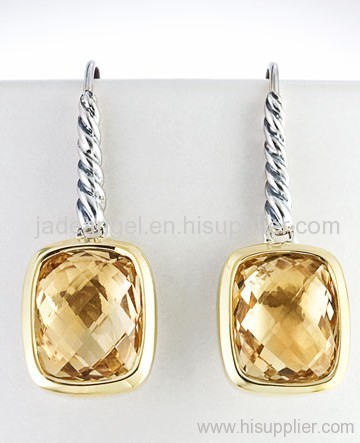 925 sterling silver jewelry yurman jewelry 8x10mm citrine noblesse earrings