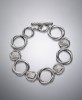 sterling silver jewelry pave diamond linked infinity bracelet