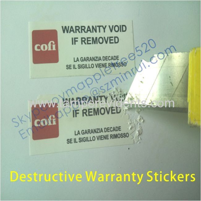 Custom 10x3cm Long Strip Breakaway Sticker for Sealing,Destructive Security Labels, Eggshell Seal Sticker with Good Quality