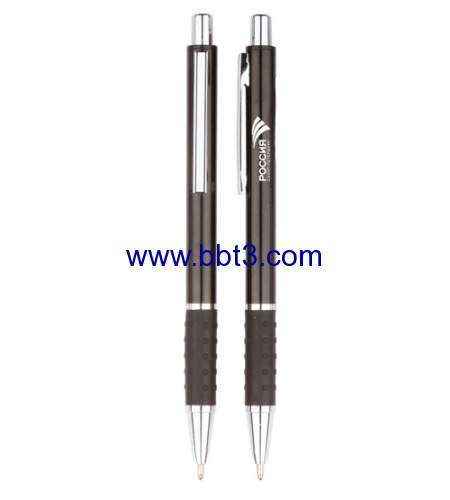 Promotional ballpen with metal clip and grip