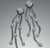 designer inspired jewelry 925 silver pave diamond confetti tassel earrings