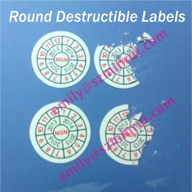 Custom Round Destructible Tamper Evident Labels,Warranty VOID If Broken Label,Void Warranty Sticker Labels