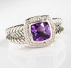 sterling silver jewelry 7mm amethyst petite albion ring
