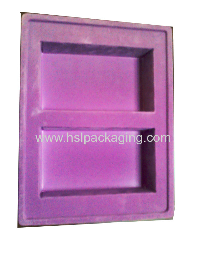 manufacturer of flocking PS material inner packaging tray for tea 
