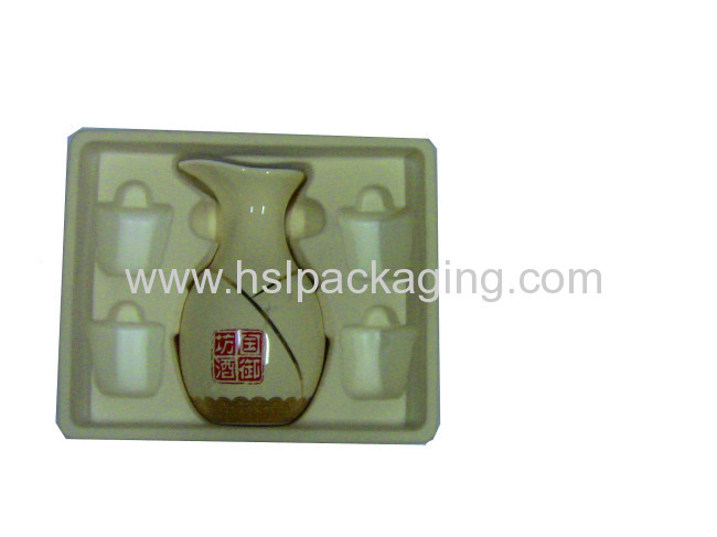 manufacturer of flocking PS material inner packaging tray for tea 