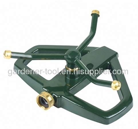 3 arm aluminium alloy rotary water sprinkler with zinc base