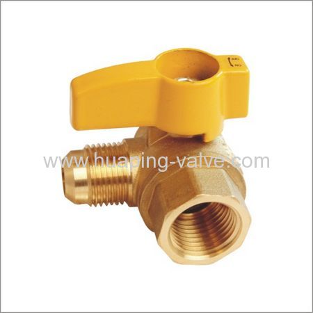 Angle Brass Gas Ball Valve-Flare*Female