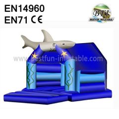 Blue Inflatable Shark Bounce House