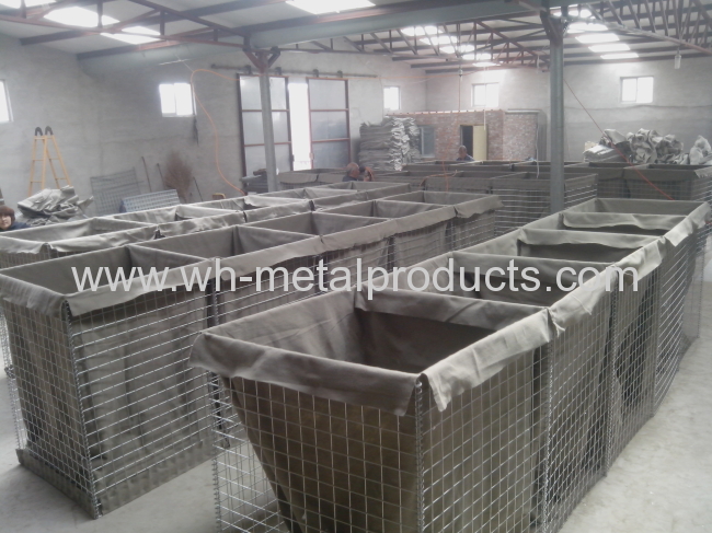 stacked welded wire mesh cell series for Military Barrier