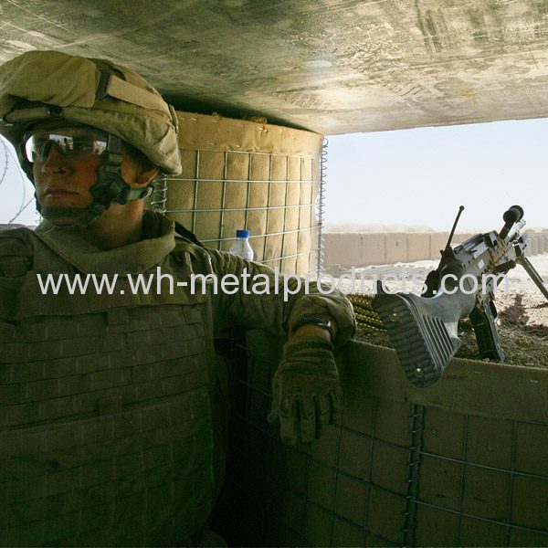 stacked welded wire mesh cell series for Military Barrier