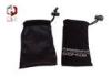 12 * 6 cm Black Printed Velvet Drawstring Bag For Gift Custom
