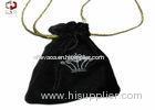 Embroidered Logo Velvet Drawstring Bag For Jewelry 130 * 90mm