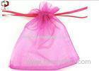 Pink Organza Gift Bags With Satin Ribbon Closure For Candy
