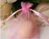 Pink Organza Gift Bags With Drawstrings For Wedding Candy 90 * 70mm