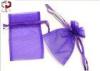 Purple Organza Gift Bags With Drawstring Handle For Weddings