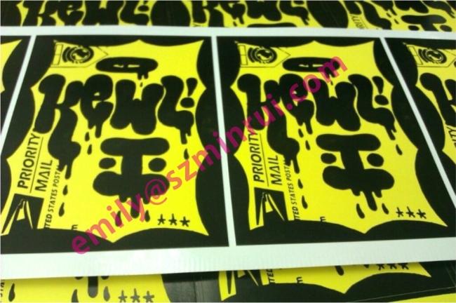 Custom Eggshell Stickers on Yellow Destructible Label Papers,Yellow 8x11cm Eggshell Labels For Artist&Graffiti Writer