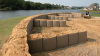 Flood control wire mesh gabion retaining walls