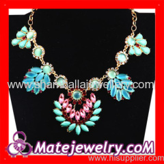 Colorful rhinestone crystal flower Statement collar Necklaces