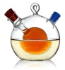 Round Borosilicate Glass Oil and Vinegar Cruets