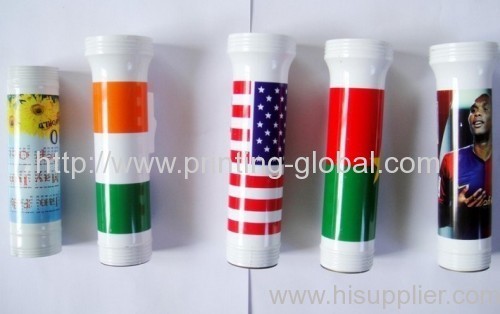 Thermal transfer films for plastic flashlight shell