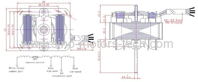 shaded pole motor YJ84 Thickness 20MM 26MM