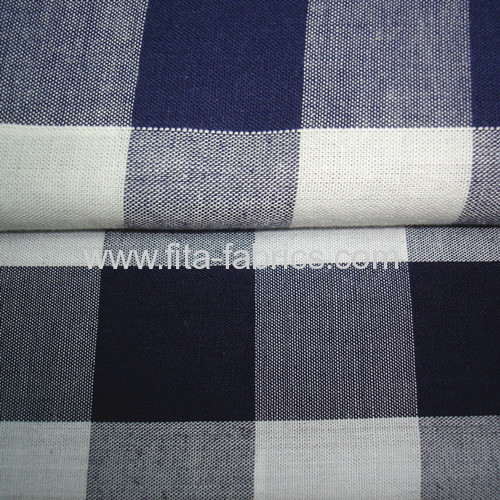 Polyester and cotton blended checks fabric 