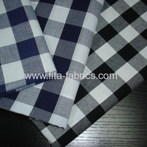 Polyester and cotton blended checks fabric 